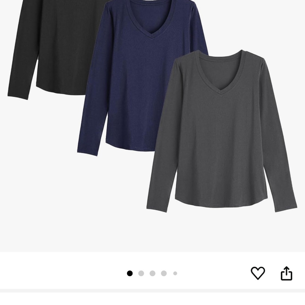 Showitty Long Sleeve Tops - Black, Blue, Gray